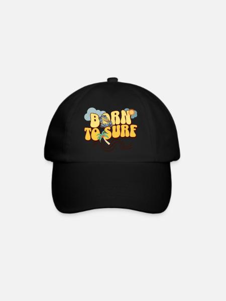 Born To Surf - Baseballkappe - Schwarz/Schwarz