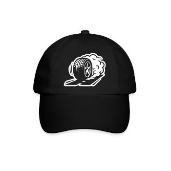 Autoreifen Driften Symbol - Baseballkappe - Schwarz/Schwarz - Vorne
