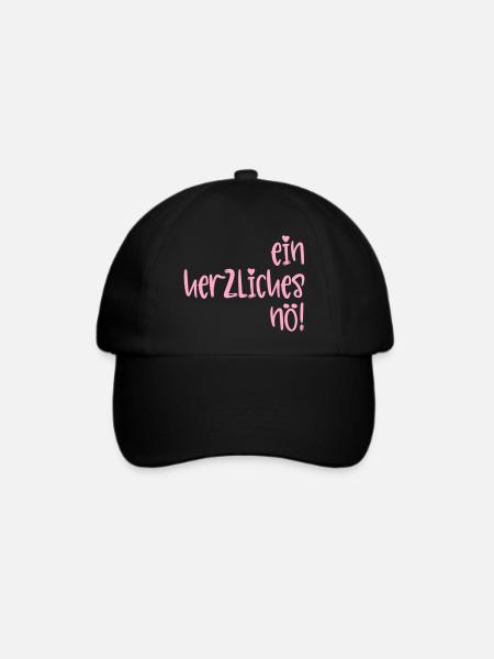 Absage - Herzliches Nö - Baseballkappe - Schwarz/Schwarz
