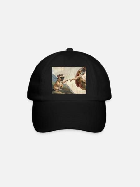 Hund Gottes Hand French Bulldog Hunde meme - Baseballkappe - Schwarz/Schwarz