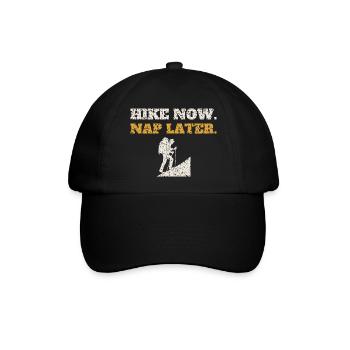 Hike Now Nap Later - Baseballkappe - Schwarz/Schwarz - Vorne