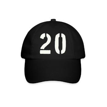 20_zahl- - Baseballkappe - Schwarz/Schwarz - Vorne