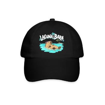 Capybara Lagunabara Sommer Urlaub Meer Tierhumor - Baseballkappe - Schwarz/Schwarz - Vorne