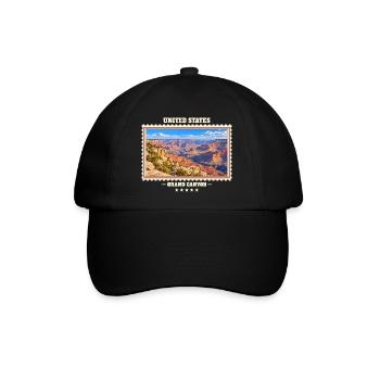 Vereinigte Staaten Grand Canyon Vintage Reisemarke - Baseballkappe - Schwarz/Schwarz - Vorne