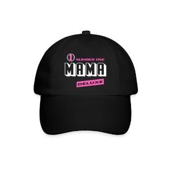 Mama Number One Deluxe Beste Familie Beste Mama - Baseballkappe - Schwarz/Schwarz - Vorne