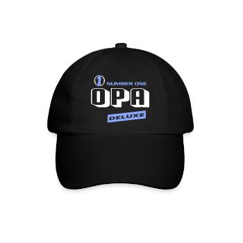 Opa Number One Deluxe Bester Familie Bester Opa - Baseballkappe - Schwarz/Schwarz - Vorne