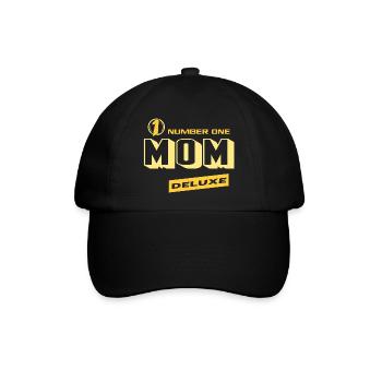 Mom Mama Number One Deluxe Bester Familie Mama - Baseballkappe - Schwarz/Schwarz - Vorne
