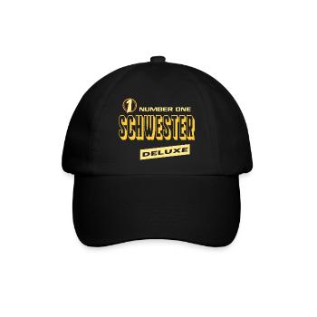 Schwester Number One Deluxe Bester Sprüche Sister - Baseballkappe - Schwarz/Schwarz - Vorne