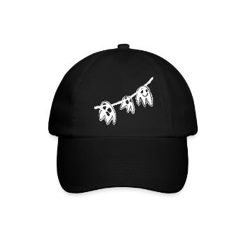 Niedliche Geistergirlande – Handgezeichnetes Halloween-Design - Baseballkappe - Schwarz/Schwarz - Vorne