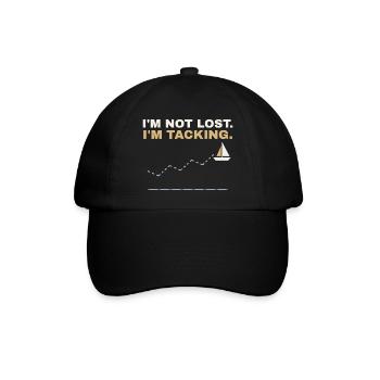 I'm Not Lost, I'm Tacking – Segler Shirt - Baseballkappe - Schwarz/Schwarz - Vorne
