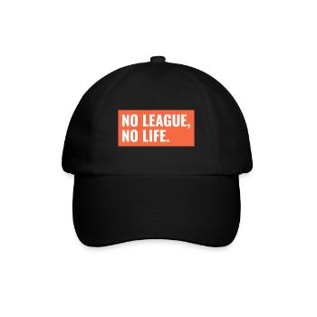 NO LEAGUE, NO LIFE. Design - Baseballkappe - Schwarz/Schwarz - Vorne