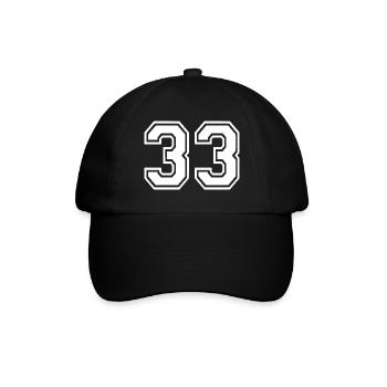 33 - Baseballkappe - Schwarz/Schwarz - Vorne