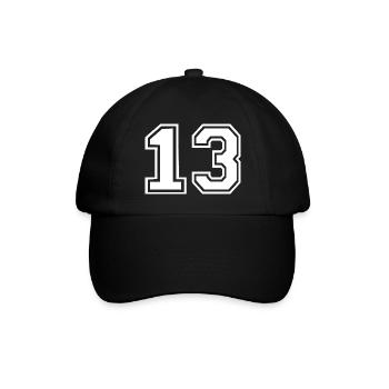 13 - Baseballkappe - Schwarz/Schwarz - Vorne