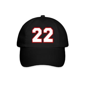 22 - Baseballkappe - Schwarz/Schwarz - Vorne