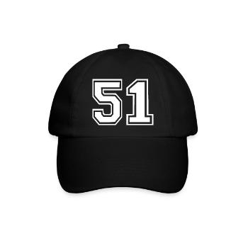 51 - Baseballkappe - Schwarz/Schwarz - Vorne