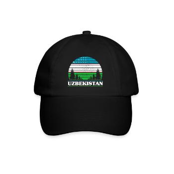 Usbekistan - Baseballkappe - Schwarz/Schwarz - Vorne