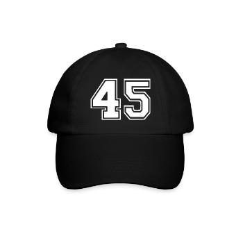 45 - Baseballkappe - Schwarz/Schwarz - Vorne