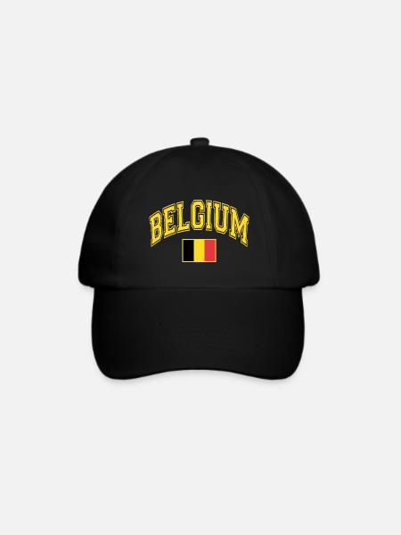 Belgien Flagge - Baseballkappe - Schwarz/Schwarz