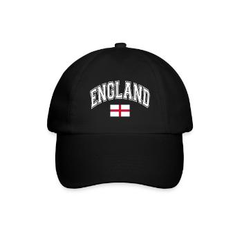 England Flagge - Baseballkappe - Schwarz/Schwarz - Vorne