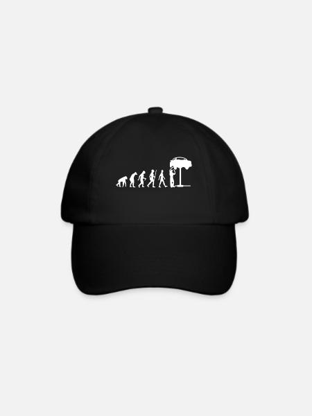 Evolution Automechaniker Geschenk Idee T-Shirt - Baseballkappe - Schwarz/Schwarz