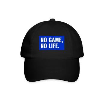 NO GAME, NO LIFE. Blue Design - Baseballkappe - Schwarz/Schwarz - Vorne