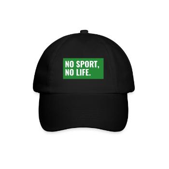 NO SPORT, NO LIFE. Design - Baseballkappe - Schwarz/Schwarz - Vorne