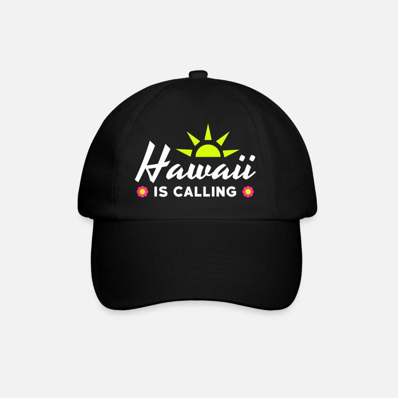Hawaii is calling (sun, sun rays, flowers) - Baseball Cap - black/black