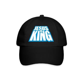 jesus is king quote - Baseball Cap - black/black - Front