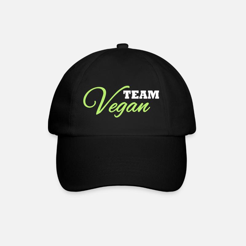 Team Vegan - Baseballkappe - Schwarz/Schwarz
