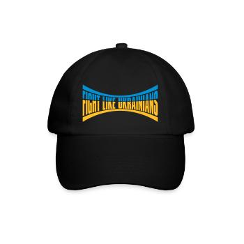fight like ukrainians quote - Baseball Cap - black/black - Front