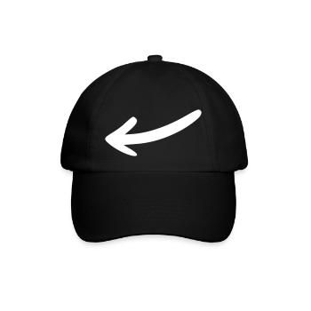 Pfeil Zeichnung Skizze weiß - Baseballkappe - Schwarz/Schwarz - Vorne