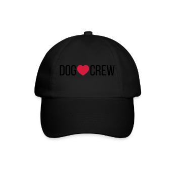 Dog Crew Herz - Baseballkappe - Schwarz/Schwarz - Vorne