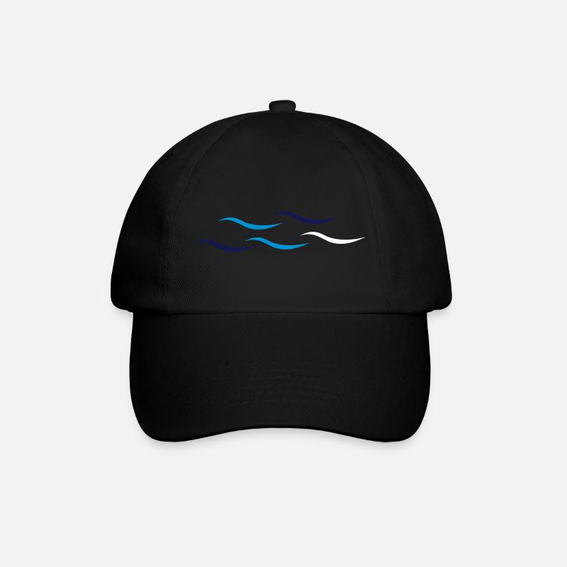 Wellen - Baseballkappe - Schwarz/Schwarz