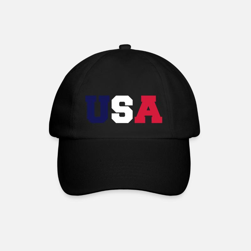 USA - Baseballkappe - Schwarz/Schwarz