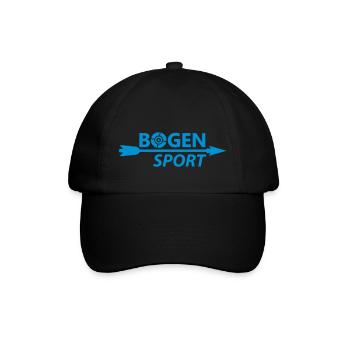 Bogensport (Schriftzug & Pfeil) - Baseballkappe - Schwarz/Schwarz - Vorne