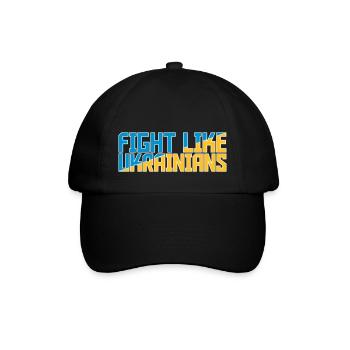 fight like ukrainians quote - Baseball Cap - black/black - Front