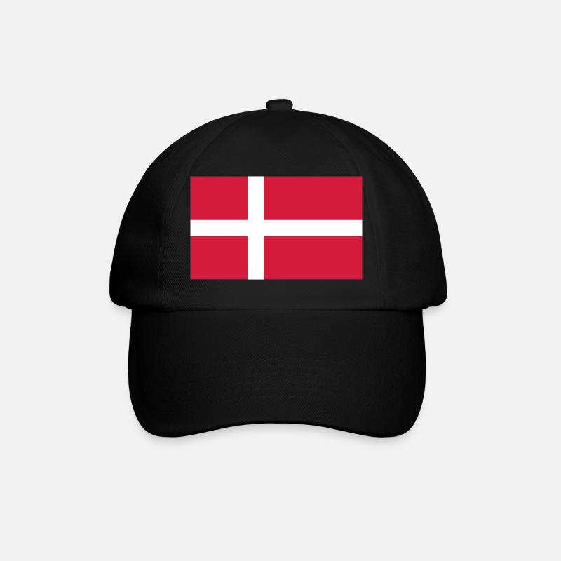 Dänemark - Baseballkappe - Schwarz/Schwarz