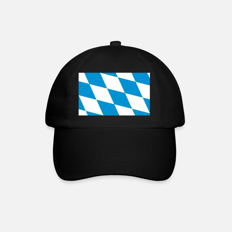 Bayern Flagge Blau Weiß - Baseballkappe - Schwarz/Schwarz