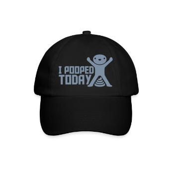 I pooped today quote - Baseball Cap - black/black - Front