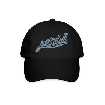 Just Chill Text Logo - Baseballkappe - Schwarz/Schwarz - Vorne
