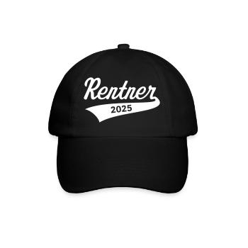 Rentner 2025 (Rente / Ruhestand / White) - Baseballkappe - Schwarz/Schwarz - Vorne