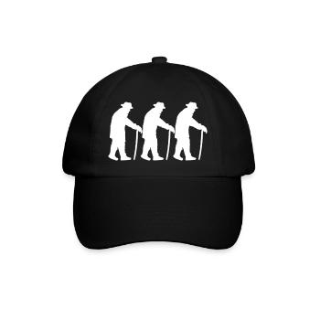 Drei Opas Rentner Alter Männer Team Silhouette - Baseballkappe - Schwarz/Schwarz - Vorne