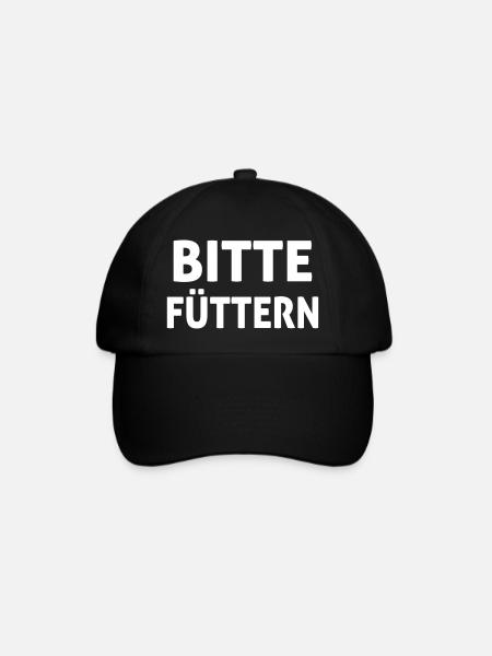 Bitte Füttern - Baseballkappe - Schwarz/Schwarz