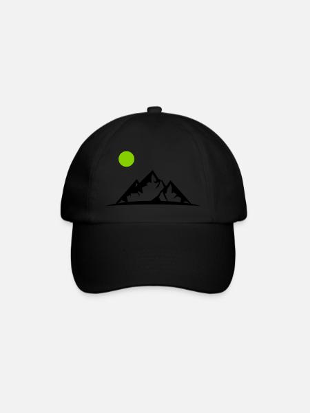 berge - Baseballkappe - Schwarz/Schwarz