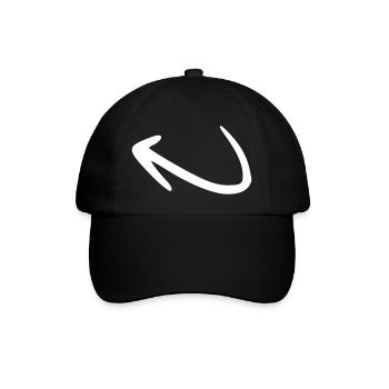 Arrow drawing sketch white - Baseball Cap - black/black - Front