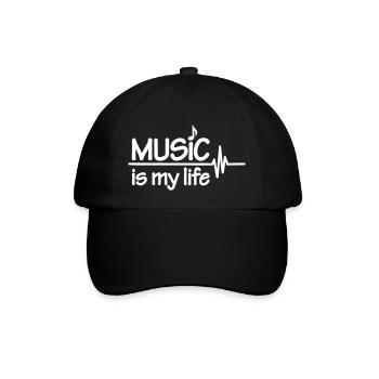 Music is my life - Baseballkappe - Schwarz/Schwarz - Vorne