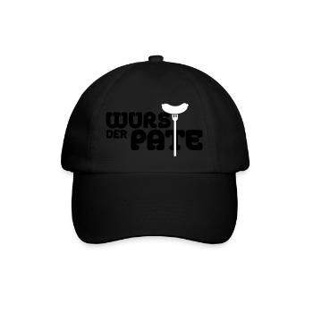 Der Wurstpate - Baseballkappe - Schwarz/Schwarz - Vorne