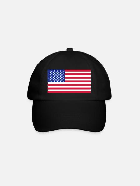USA - Baseballkappe - Schwarz/Schwarz