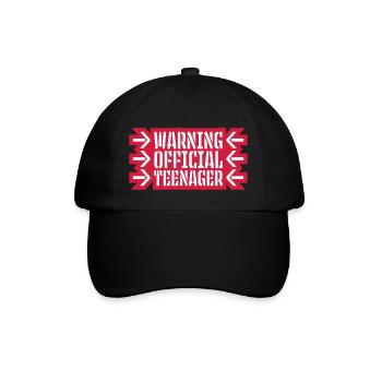 avertissement citation officielle d’adolescent - Casquette classique - noir/noir - Devant