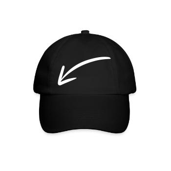 Pfeil Zeichnung Skizze weiß - Baseballkappe - Schwarz/Schwarz - Vorne